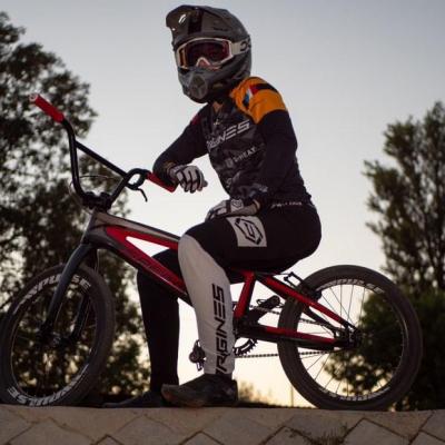 Maillot BMX Origines manches longues orange et noir mixte origines clothing